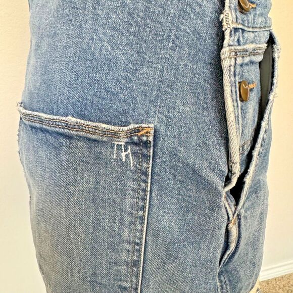 Joes Jeans Shortalls Taylor Hill Medium Blue Denim Bib Overall Shorts Y2K Boho - Picture 10 of 16